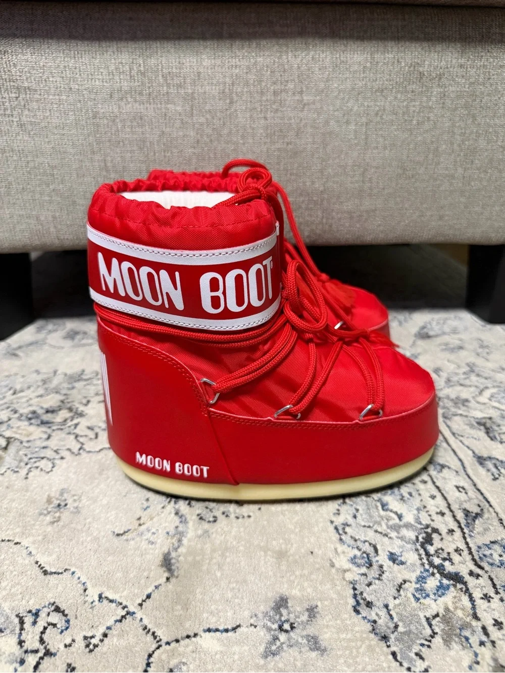 Moon Boot Icon Low Red Nylon Boots Red